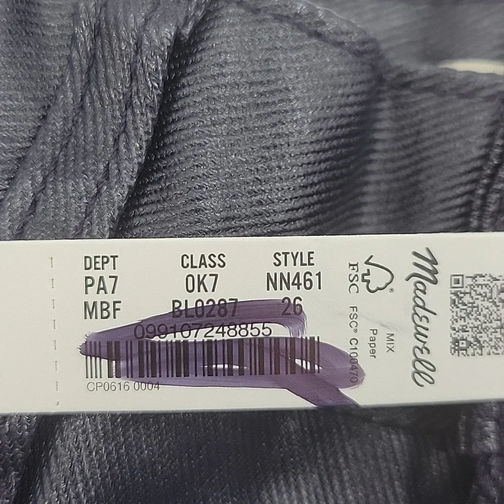 Madewell The '90s Straight Jean in‎ Midnight Blue Foil size 26 NWT NN461